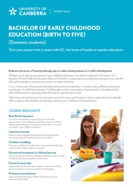 Bachelor of Early Childhood - Flyer - Domestic
