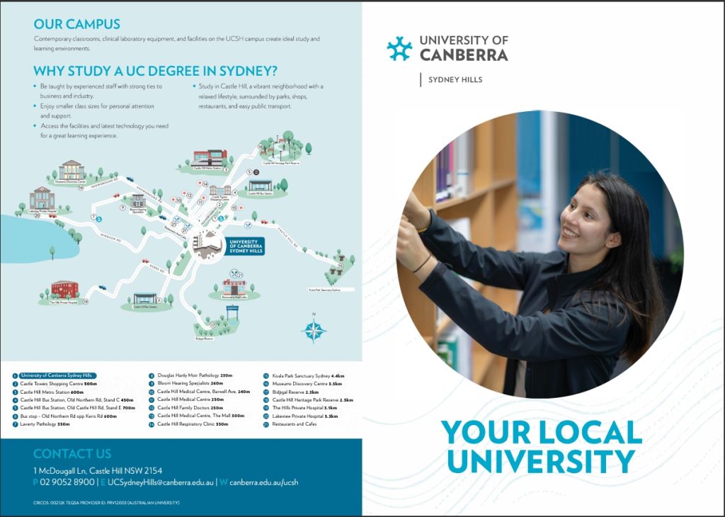 UC Sydney Hills courses brochure